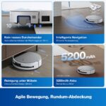 ECOVACS DEEBOT X8 OMNI Saugroboter mit Wischfunktion, 18.000 Pa, OZMO Roller, Weiß - Image 3