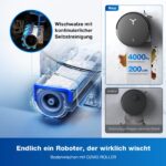 ECOVACS DEEBOT X8 OMNI Saugroboter mit Wischfunktion, 18.000 Pa, OZMO Roller, Schwarz - Image 8