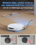 ECOVACS DEEBOT T50 PRO Omni Saugroboter mit Wischfunktion, 15.000 Pa, Weiß - Image 7