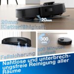 ECOVACS DEEBOT N20 PRO Plus Saugroboter mit Wischfunktion, 8.000 Pa, Station, Schwarz - Image 3