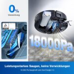 ECOVACS DEEBOT X8 OMNI Saugroboter mit Wischfunktion, 18.000 Pa, OZMO Roller, Schwarz - Image 6