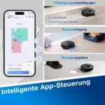 ECOVACS DEEBOT N20 PRO Plus Saugroboter mit Wischfunktion, 8.000 Pa, Station, Schwarz - Image 4